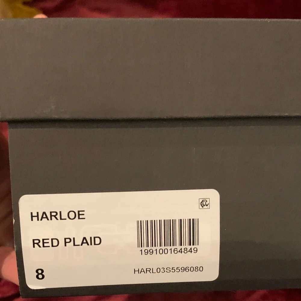 Betsey Johnson Harloe Embellished Low Heel Loafers in Red Plaid - Picture 4 of 4